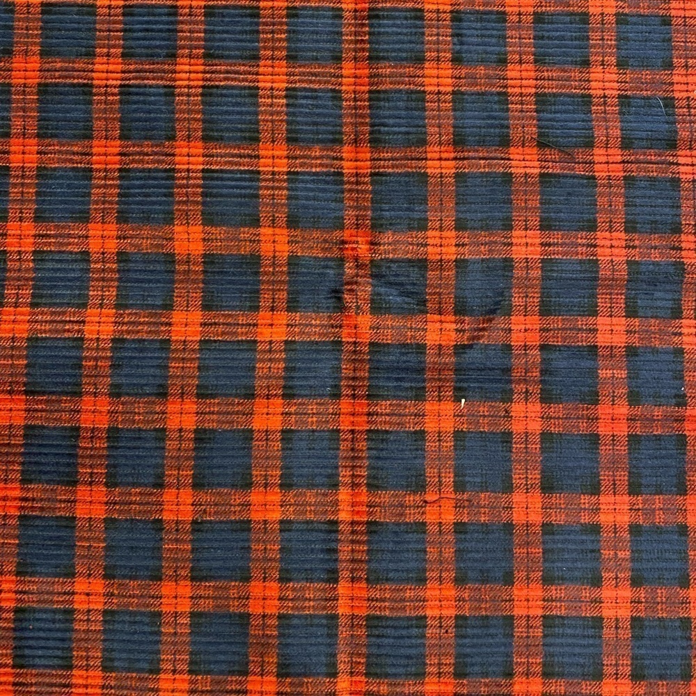 Red & Blue Buffalo Check or Plaid Corduroy Fabric. 1-1/8 yard + more 44” wide